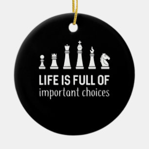 Livet är Fullt av viktiga val, Chess Älskare Julgransprydnad Keramik
