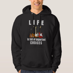 Livet är fullt av viktiga val Gitarr Premium Hoodie