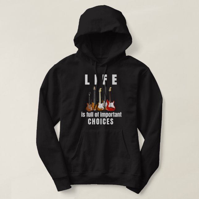 Livet är fullt av viktiga val Gitarr Premium Hoodie (Design framsida)