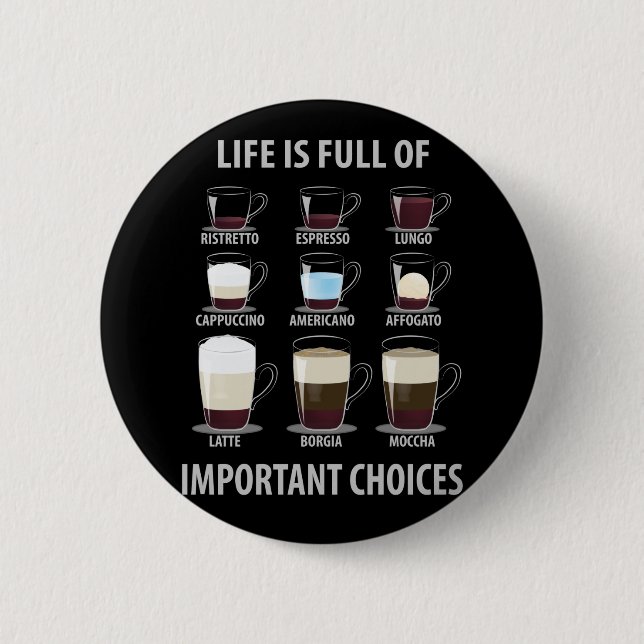Livet är Fullt av viktiga val - kaffe Älskare Knapp (Framsida)