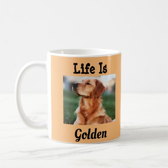 Livet är Golden Champion Golden Retrir Kaffemugg (Vänster)