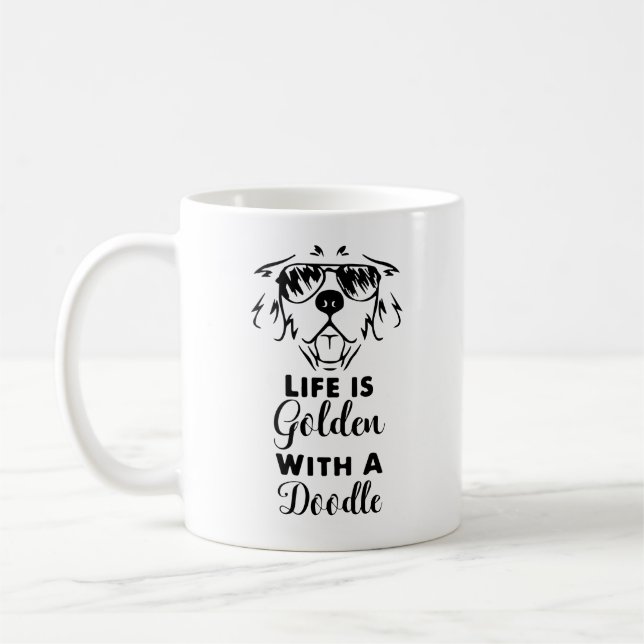 Livet är Golden med en Doodle, Hund, Mamma Kaffemugg (Vänster)