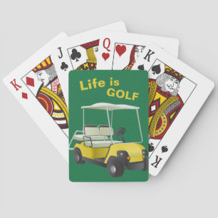 Livet är Golf Grönt Gult Cart Spelkort