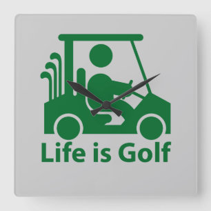 Livet är golfväggklocka fyrkantig klocka