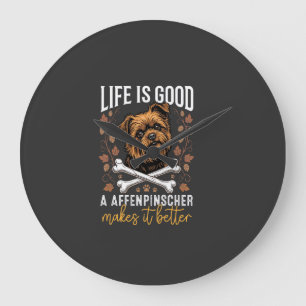 Livet Är Gott Affenpinscher Hund Korslagda Ben Stor Klocka
