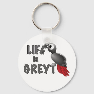 Livet är Greyt - Underbar afrikansk Grått Parrot Nyckelring