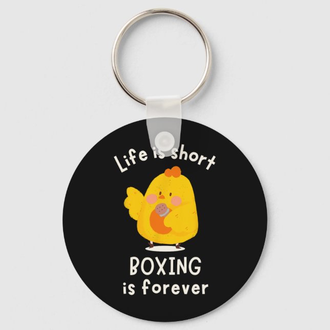 Livet är Kort, boxing är en permanent utbildningsm Nyckelring (Framsida)