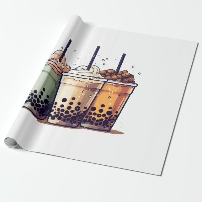 Livet är kort, drick boba presentpapper (Utrullad)