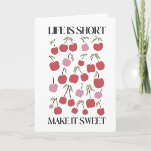 Livet är kort, gör det sött Citat Boho Vildblomma Kort