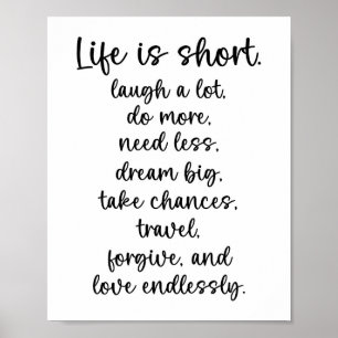 Livet är Kort inspirationsoffert Poster