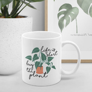 Livet är Kort, köp anläggningen Cute Plant Älska Kaffemugg