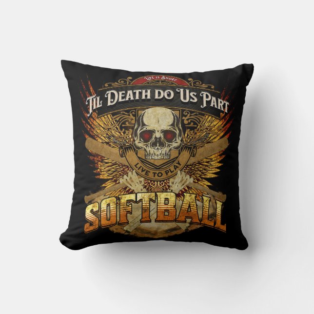 Livet är Kort - Lev Softball Kudde (Framsida)