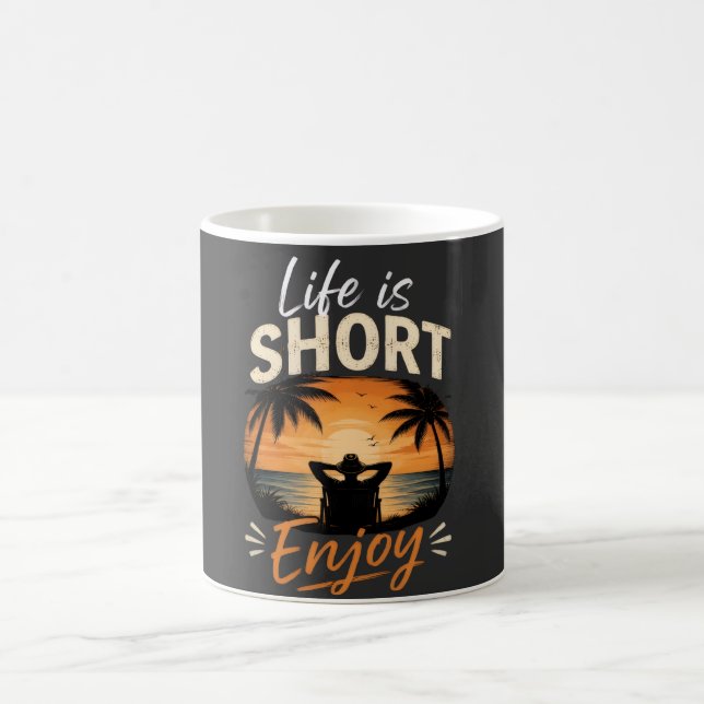 Livet är kort, njut  kaffemugg (Center)