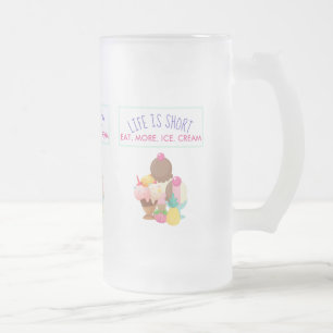 Livet är Kort Öat mer Ice Cream Frostat Ölglas