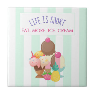 Livet är Kort Öat mer Ice Cream Kakelplatta
