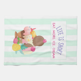 Livet är Kort Öat mer Ice Cream Kökshandduk