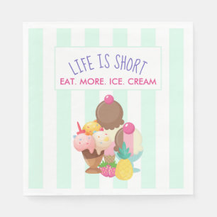 Livet är Kort Öat mer Ice Cream Pappersservett