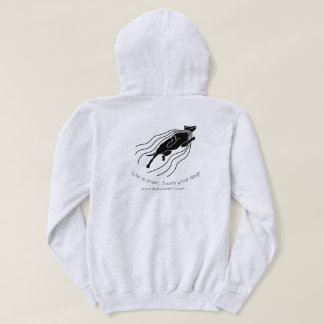 Livet är kort. Simma din hund! Black Hund Hoodie