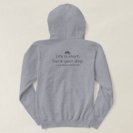 Livet är kort. Simma din hund! Huvan Svart Hund fr Hoodie