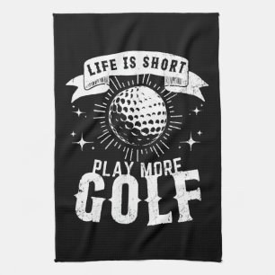 Livet är kort. Spela mer golf Kökshandduk