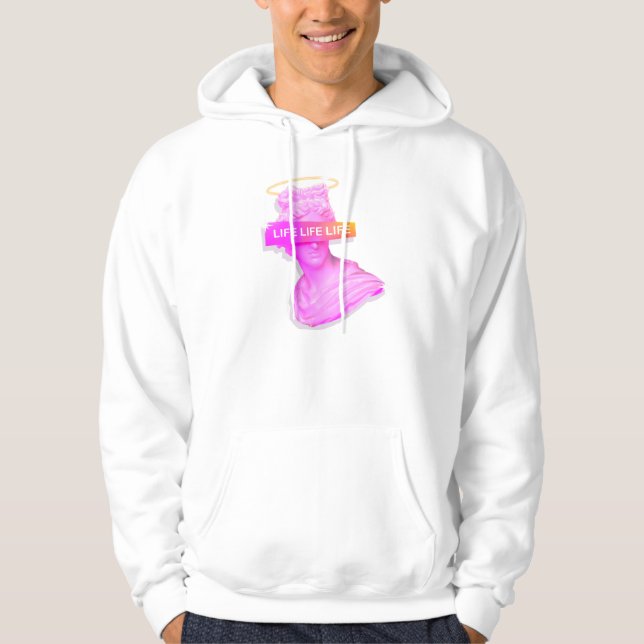 Livet är livsbetingad av minimal rosa i stil hoodie (Framsida)