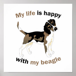 Livet är lycklig med min beagel poster