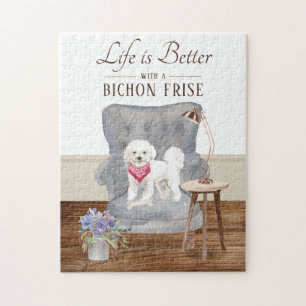 Livet är med en bichon-fras pussel