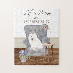 Livet är med ett japanskt spitz-pussel pussel