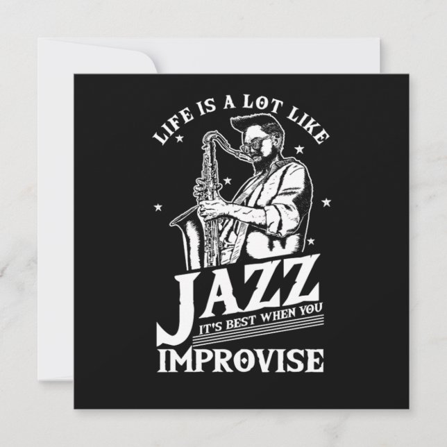 Livet Är Mycket Som Jazz Musikband Presentalternat Inbjudningar (Framsida)
