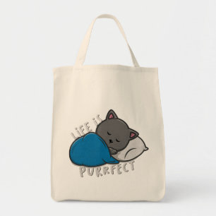 Livet är perfekt - Spipande Cat Tote Bag Tygkasse