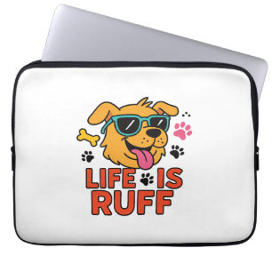 Livet är ruff - Rolig hund Tecknad Laptop Fodral