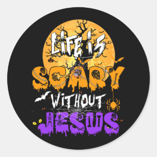 Livet är skör utan Jesus Christian Halloween Re Runt Klistermärke