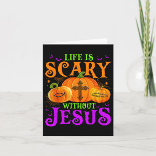 Livet är skör utan Jesus Fall Halloween Christi Kort