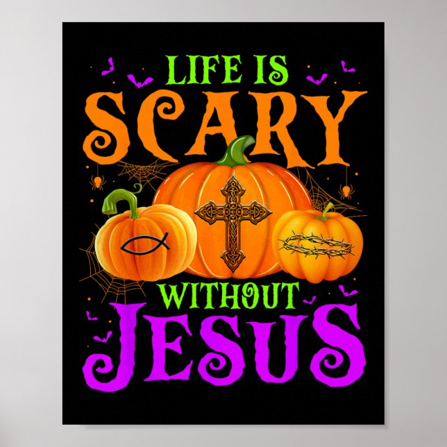 Livet är skör utan Jesus Fall Halloween Christi Poster (Framsidan)