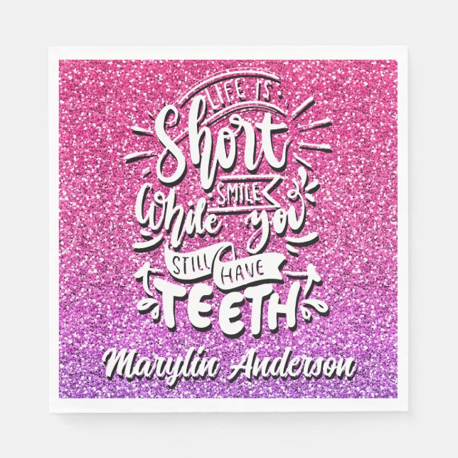 LIVET ÄR SMILE I KORT MEDAN DU FORTFARANDE HAR TEE PAPPERSSERVETT (Framsidan)