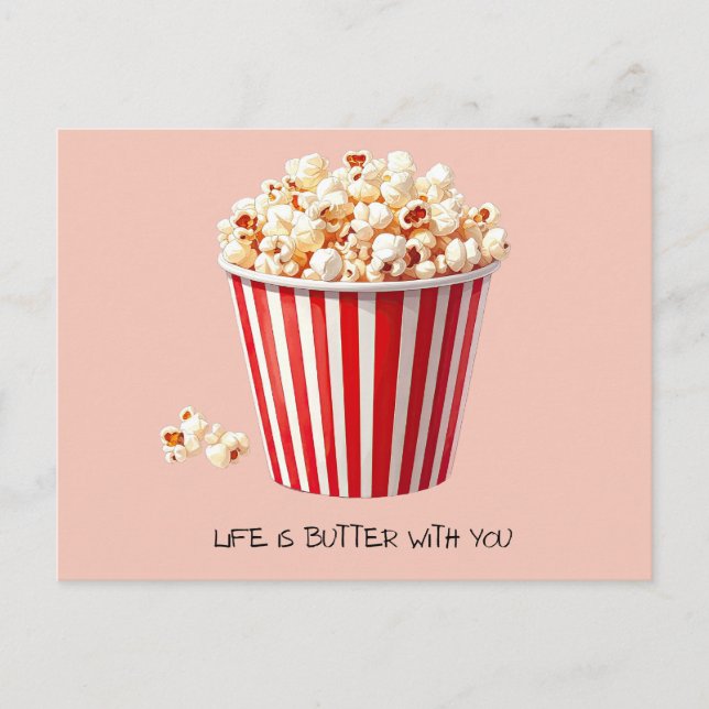 Livet är smör med dig | Lekfull Movie Popcorn  Vykort (Framsida)