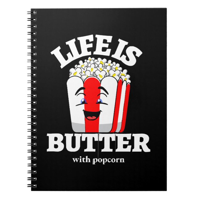 Livet är smör med popcorn anteckningsbok (Framsidan)