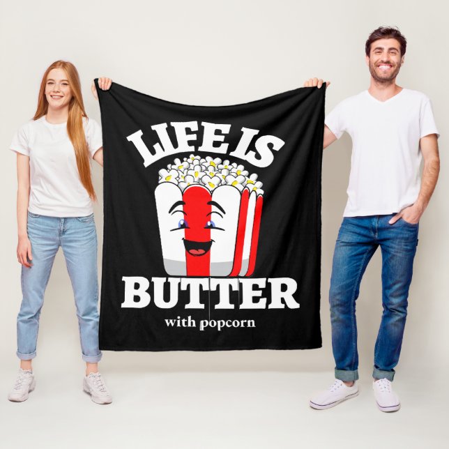 Livet är smör med popcorn fleecefilt (På plats)