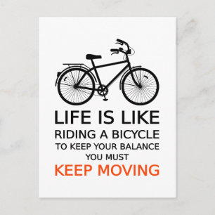livet är som att cykla, ord art, text vykort