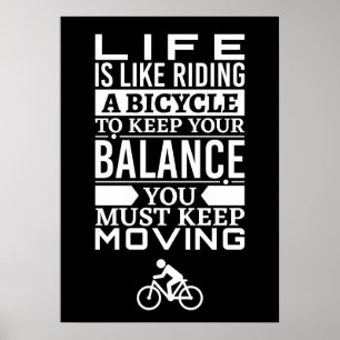 Livet är som att rida en cykel poster