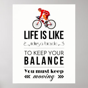 LIVET ÄR SOM ATT RIDERA EN BICYCLE POSTER