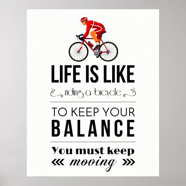 LIVET ÄR SOM ATT RIDERA EN BICYCLE POSTER (Framsidan)