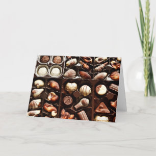 Livet är som en chokladask söt efterrätt helgkort