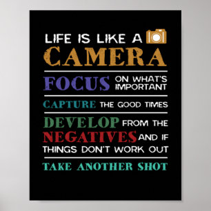 Livet är som en fotograf av kameror poster