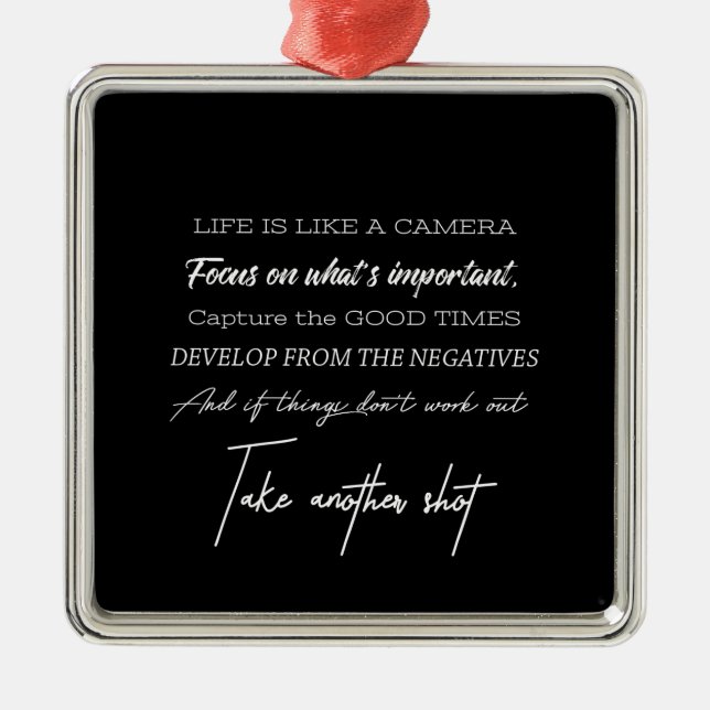 livet är som en kamera julgransprydnad metall (Framsidan)