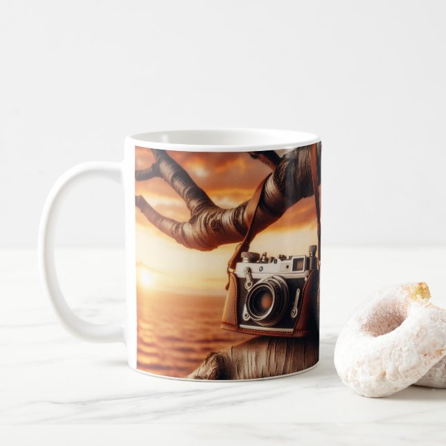 Livet är som en kamera kaffemugg (Med munk)