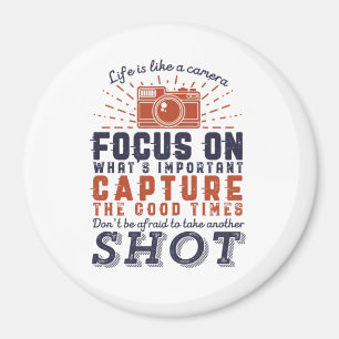 Livet är som en kamerafotograferingsoffert magnet