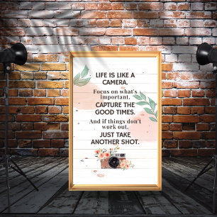 Livet är som en kameramotiv livsoffert poster