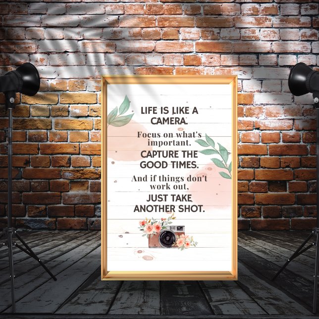 Livet är som en kameramotiv livsoffert poster (Skapare uppladdad)