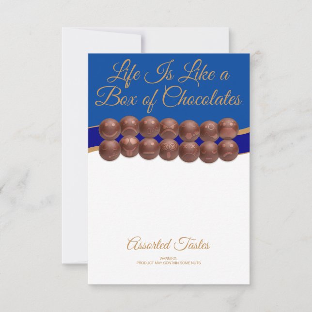 Livet är som en låda choklad anteckningskort (Framsida)